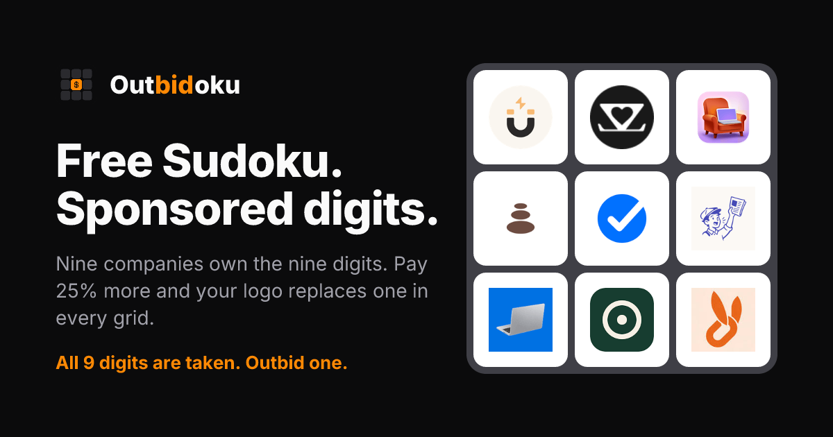 I built Outbidoku, a Sudoku with logos instead of numbers